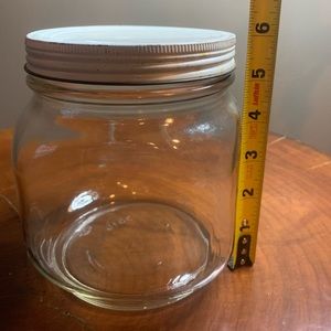 Vintage glass jar with metal lid